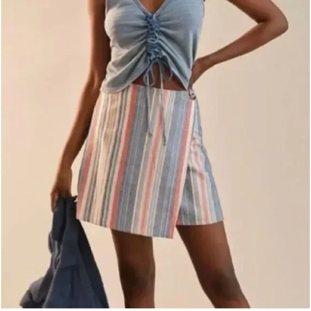 Anthropologie porridge cute lil striped miniskirt S